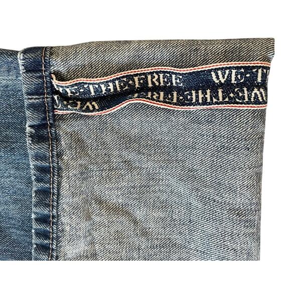 Free People We The Free Slade Slim Selvedge Cuffed Jeans Size 28 Boho Relaxed - Picture 6 of 10